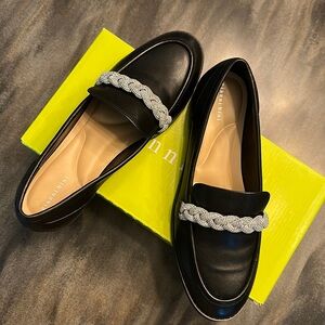 Gianni Bini black loafers with rhinestones